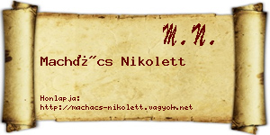 Machács Nikolett névjegykártya
