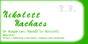 nikolett machacs business card